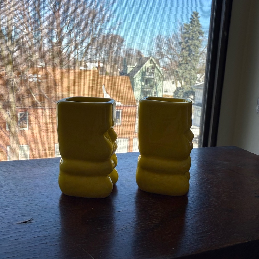 Yellow Tiki Shot Glass NWT (x2) - Picture 3 of 5